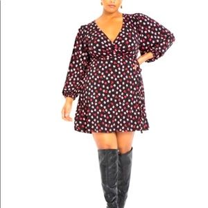 Eloquii Puff Sleeve Wrap Dress